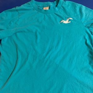 Hollister Classic T-Shirt Men's Blue Crew Neck Short Sleeve Cotton - SIZE MEDIUM